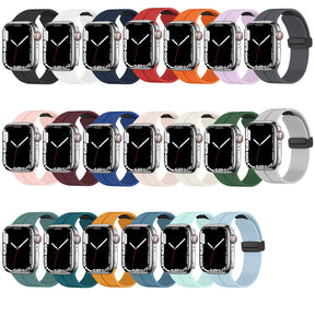 Suitable for Apple Silicone Watch with Apple Watch8 Apple Magnetic Absorber Folding Buckle Silicone Watch Strap with Non falling