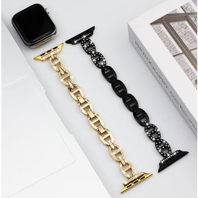 Luxury for Apple Watch Strap Metal Cowboy Chain Designer Stainless Steel Bands 45mm 42mm 44mm No Removal Tools watch band