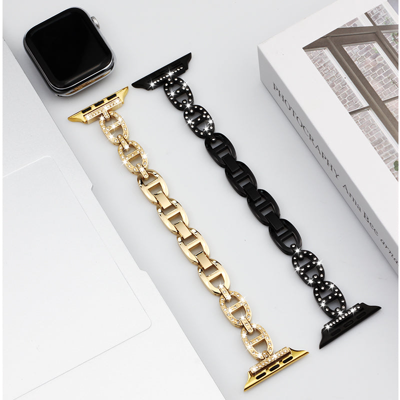 Luxury for Apple Watch Strap Metal Cowboy Chain Designer Stainless Steel Bands 45mm 42mm 44mm No Removal Tools watch band