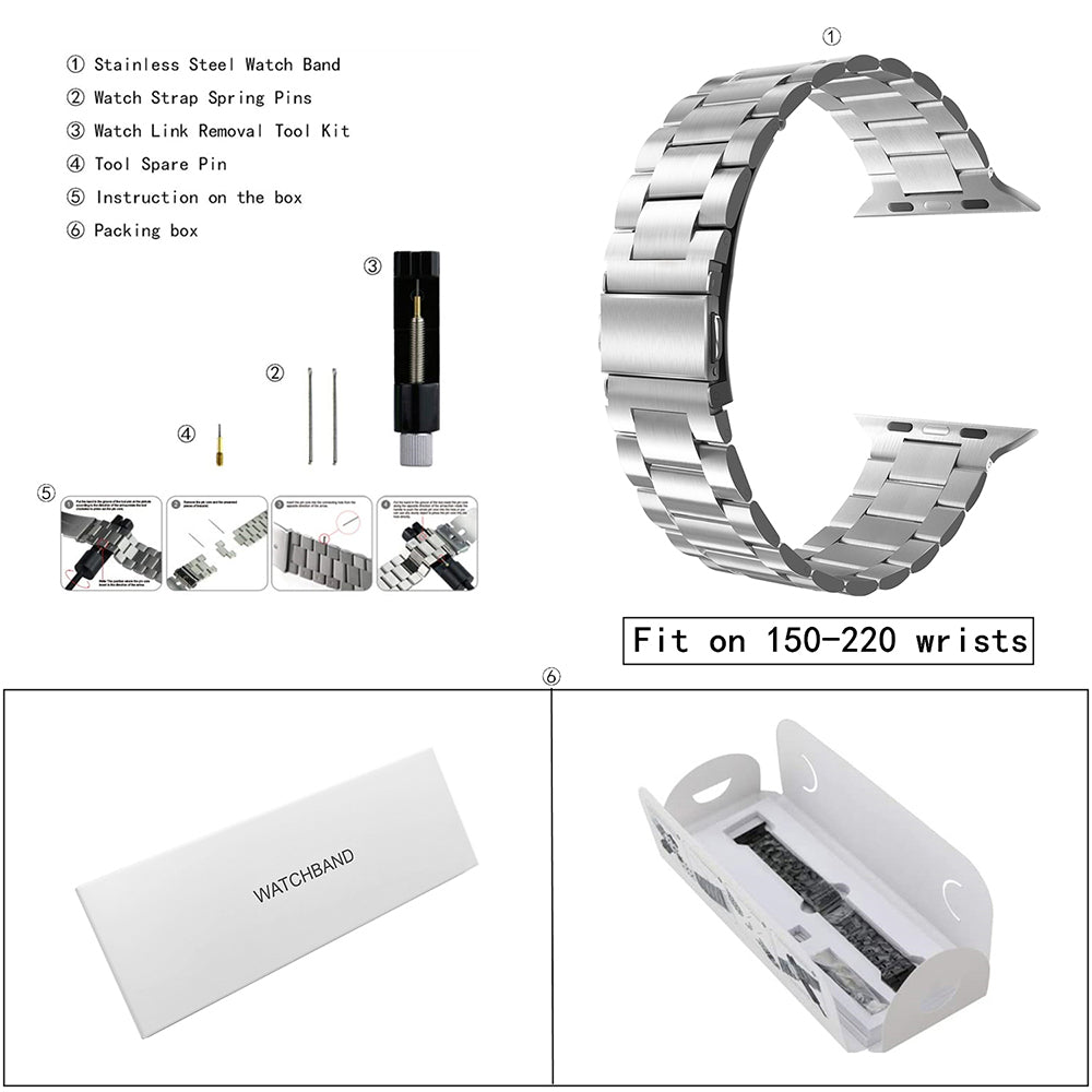 Stainless steel sport band is compatible with the apple Watch series 5/4/3/2/1 Iwatch replacement band for men/women